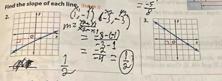 Find the slope of each line, t fr le 2 
2 
3.