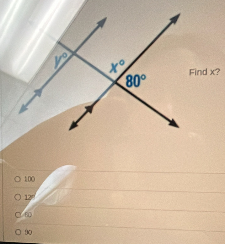 Find x?
100
12º
80
90