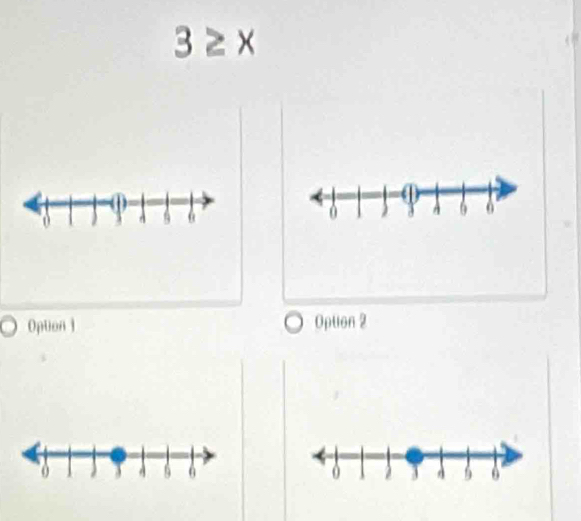 3≥ x
Option] Option 2