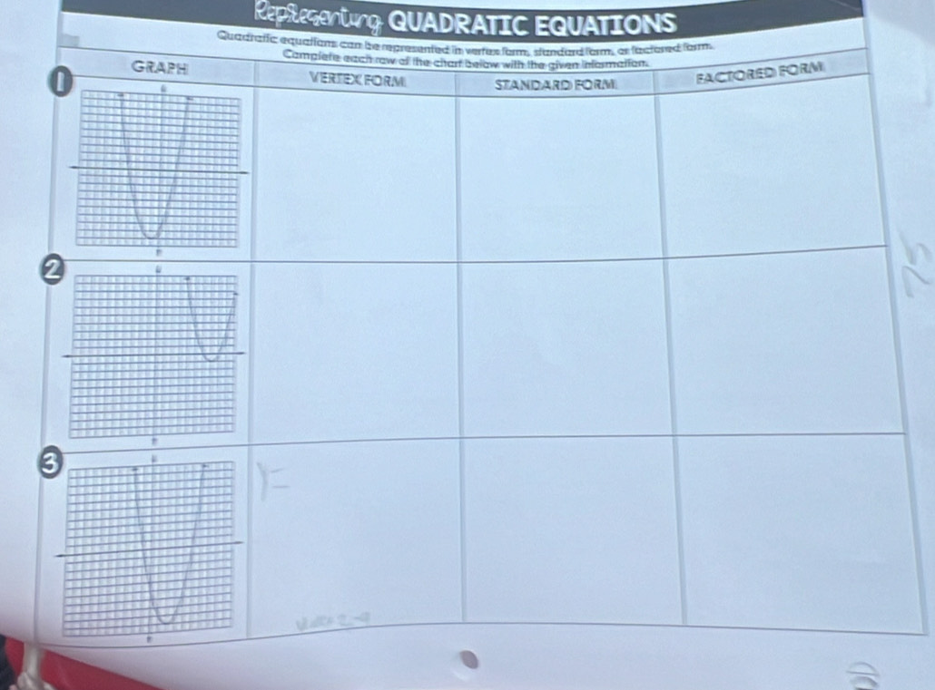 RepLegentng QUADRATIC EQuations
Q