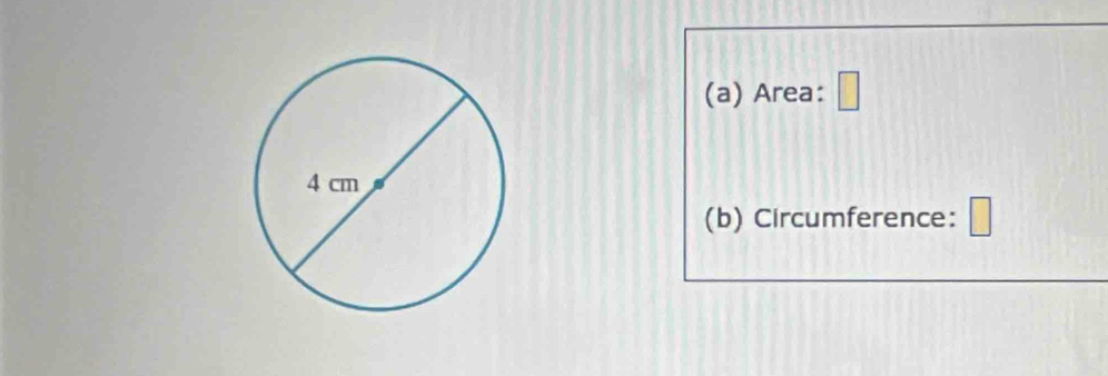 Area:「 
(b) Circumference: