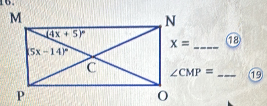 x= _
⑱
∠ CMP= _
⑲