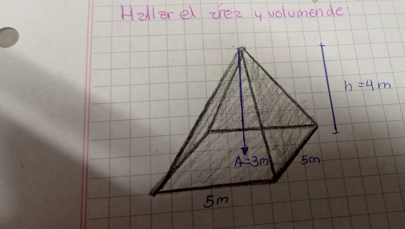 Hallerel zhei yvolumende
h=4m
A=3m 5m
5m