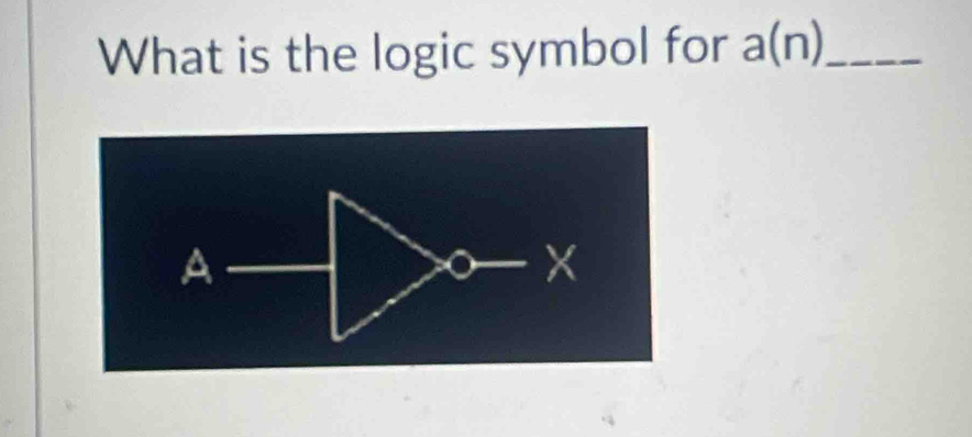 What is the logic symbol for a(n) _
A
X