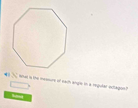 unglé in a regular octagon?