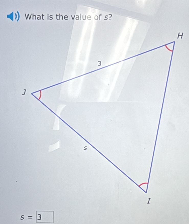 What is the value of s?
s=3