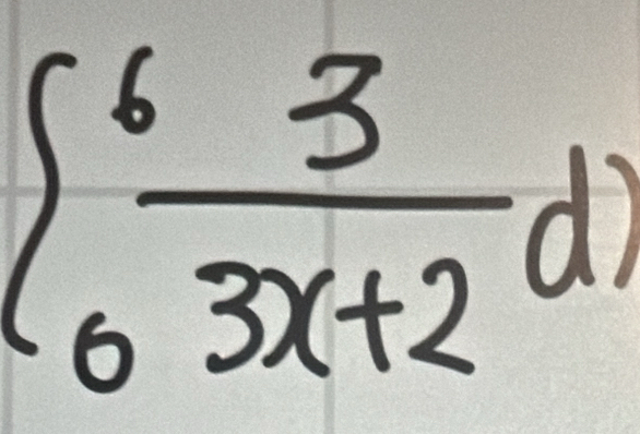 ∈t _0^(6frac 3)3x+2dx