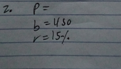 P=
b=4500
r=15%