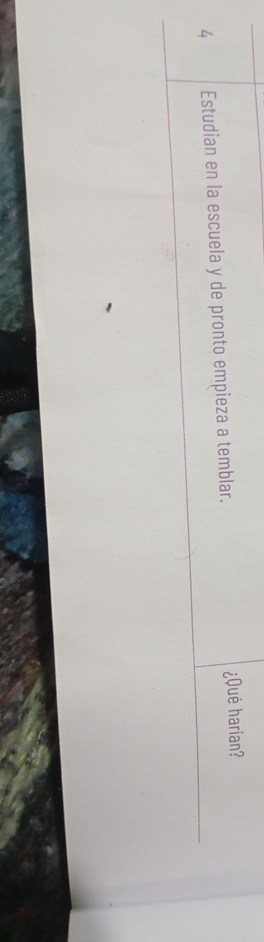 Estudian en la escuela y de pronto empieza a temblar. ¿Qué harían?