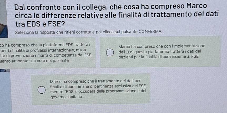Risolto:Dal confronto con il collega, che cosa ha compreso Marco circa ...