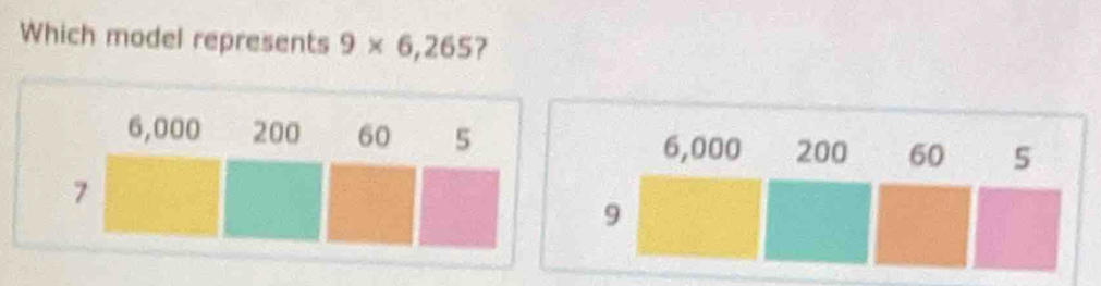 Which model represents 9* 6,265 ?
6,000 200 60 5
7