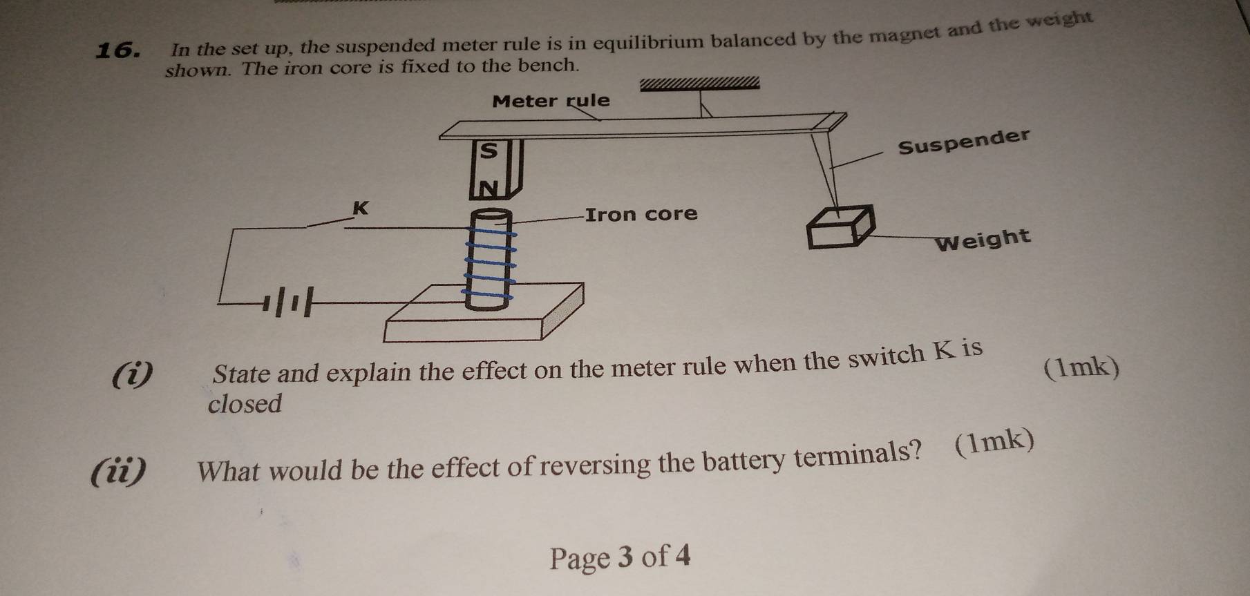 Solved: In the set up, the suspended meter rule is in equilibrium ...