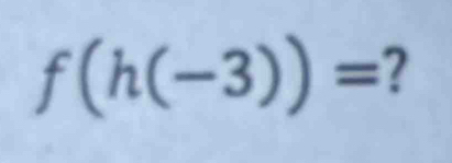 f(h(-3))= ?