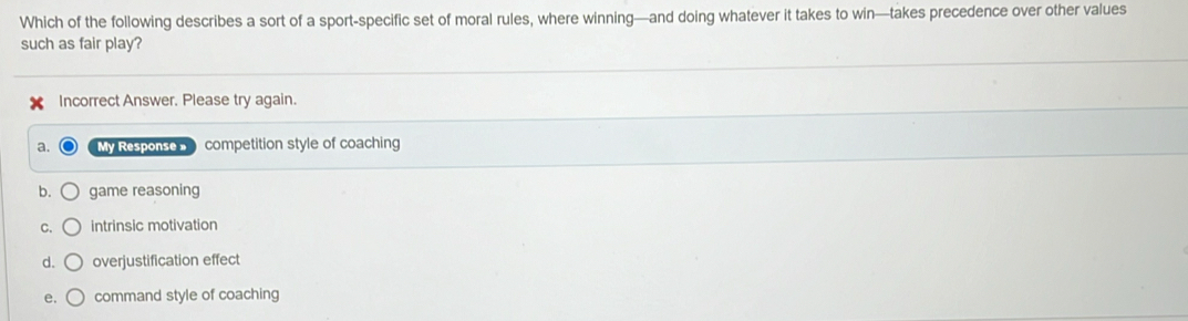 Solved: Which of the following describes a sort of a sport-specific set ...