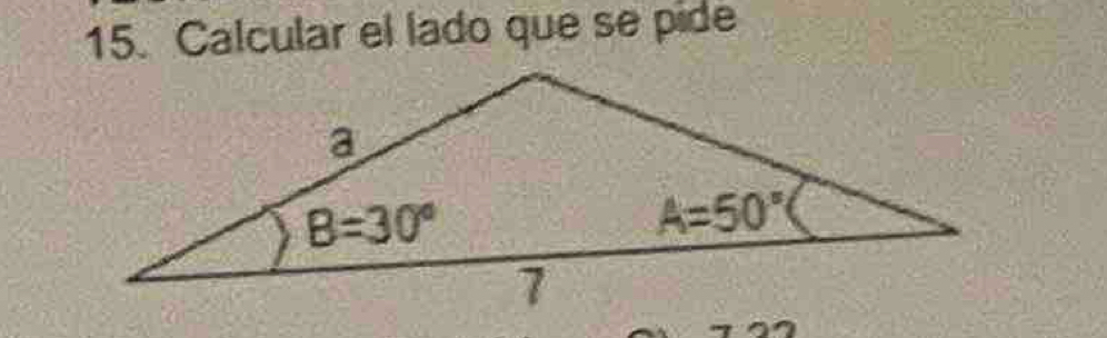 Calcular el lado que se pide