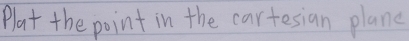 Plat the point in the cartesian plane