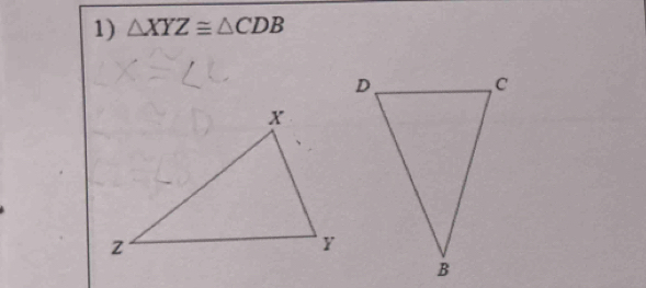 △ XYZ≌ △ CDB