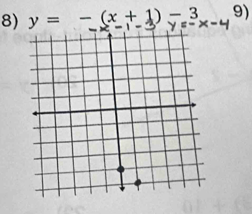 y= -(x+1)-3 9)