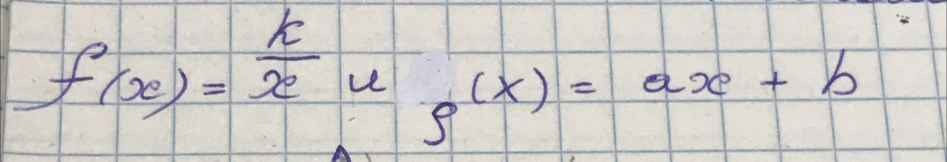 f(x)= k/x uf(x)=ax+b