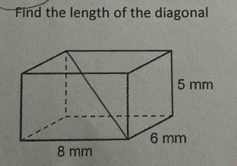 Find the length of the diagonal