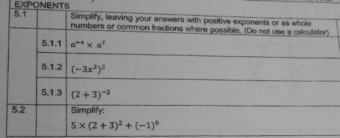 EXPONENTS