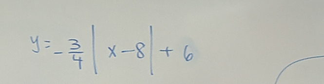 y=- 3/4 |x-8|+6