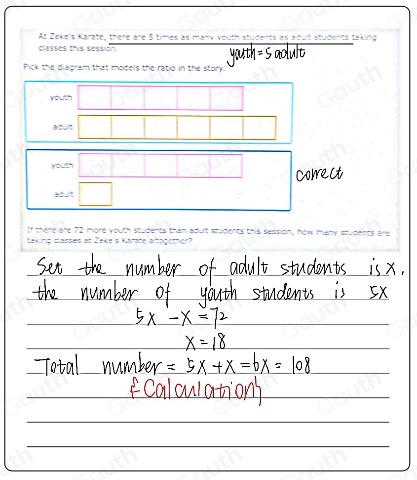 Solved: At Zeke's Karate, there are 5 times as many youth students as ...