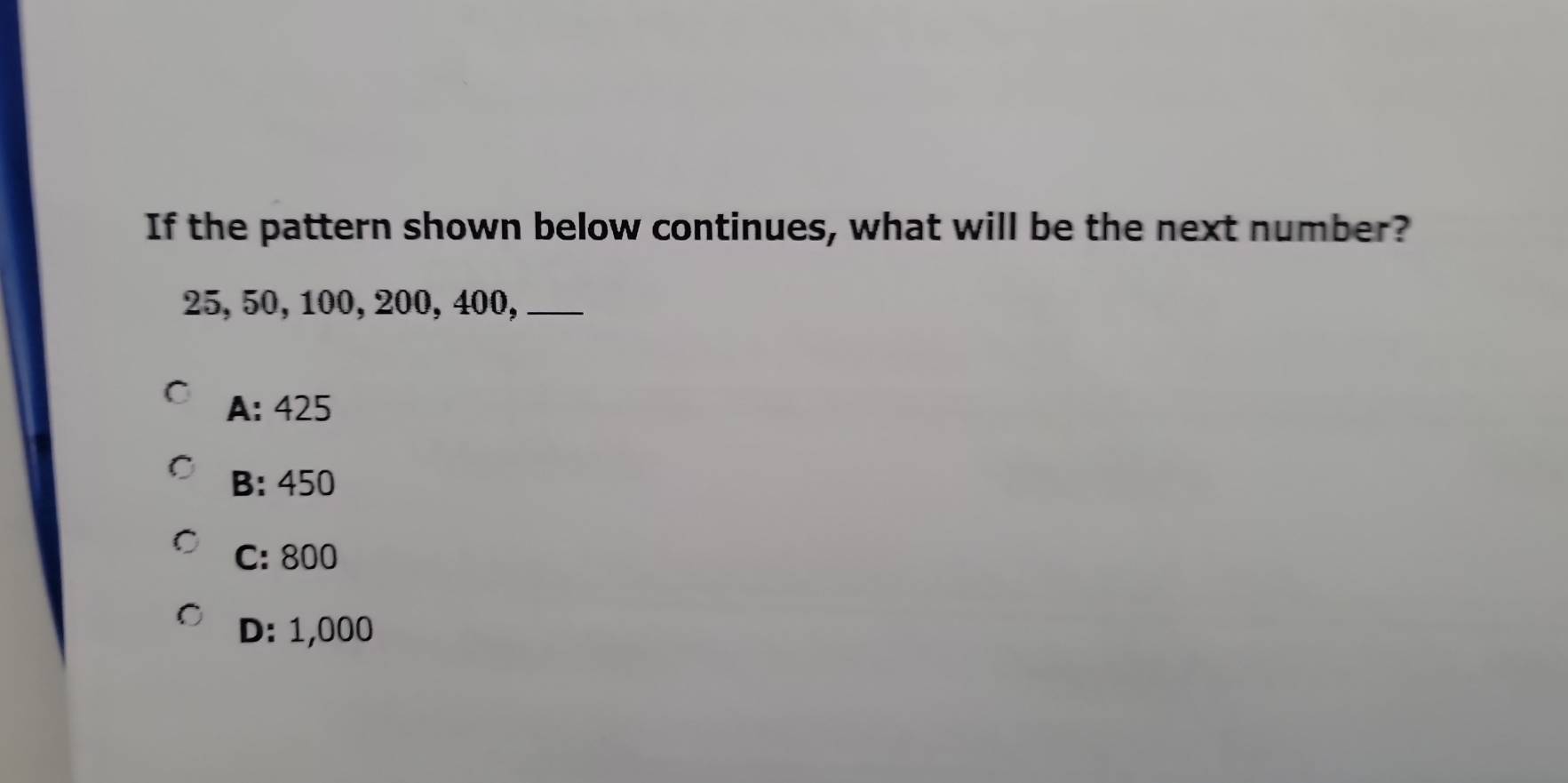 Solved: If the pattern shown below continues, what will be the next ...