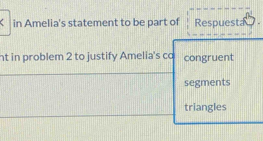 2 to justify Amelia's co congruent
segments
triangles