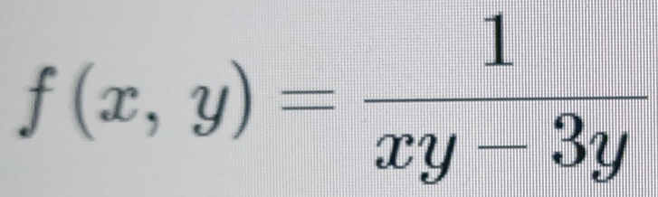 f(x,y)= 1/xy-3y 