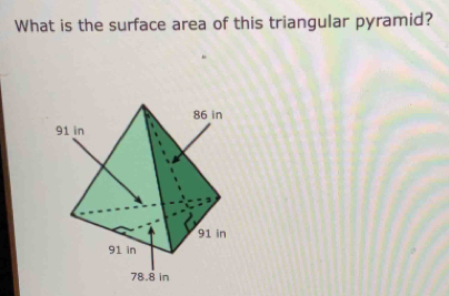 What is the surface area of this triangular pyramid?