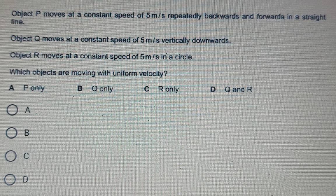 Solved: Object P moves at a constant speed of 5m/s repeatedly backwards ...