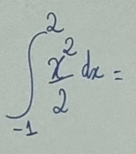 ∈t _(-1)^2 x^2/2 dx=