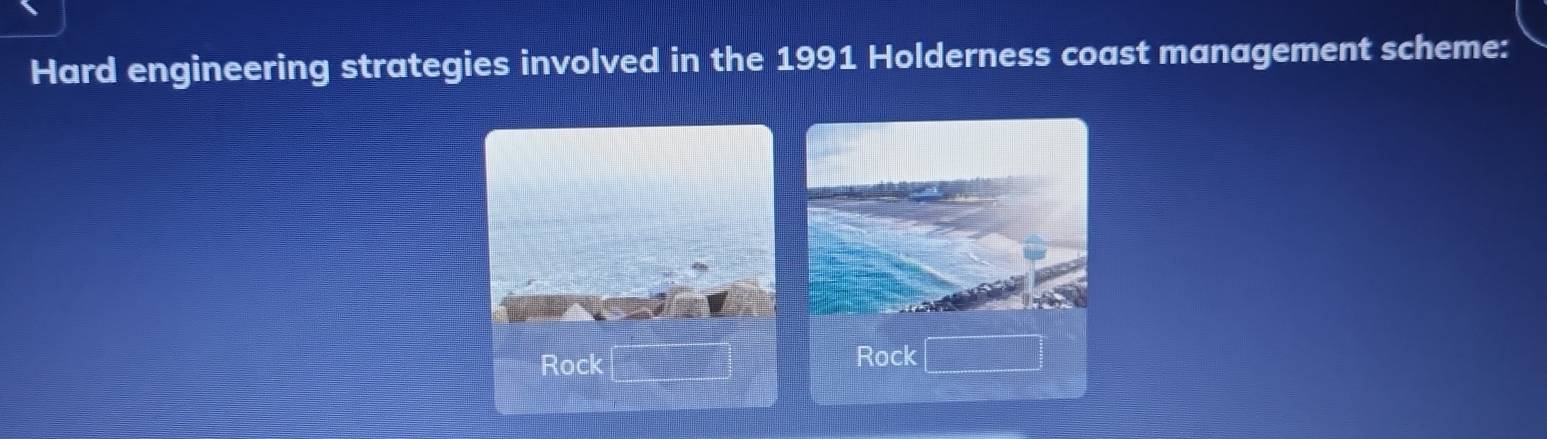 Hard engineering strategies involved in the 1991 Holderness coast management scheme: