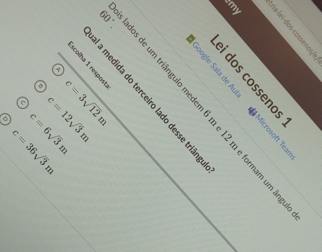 7
t=□
？ 2 _ễ B
60° 8 ३ ? ० 
C beginarrayl x_n,x_23+1n, -x_n_n+1
。 c=6sqrt(3)m
c=36sqrt(3)m