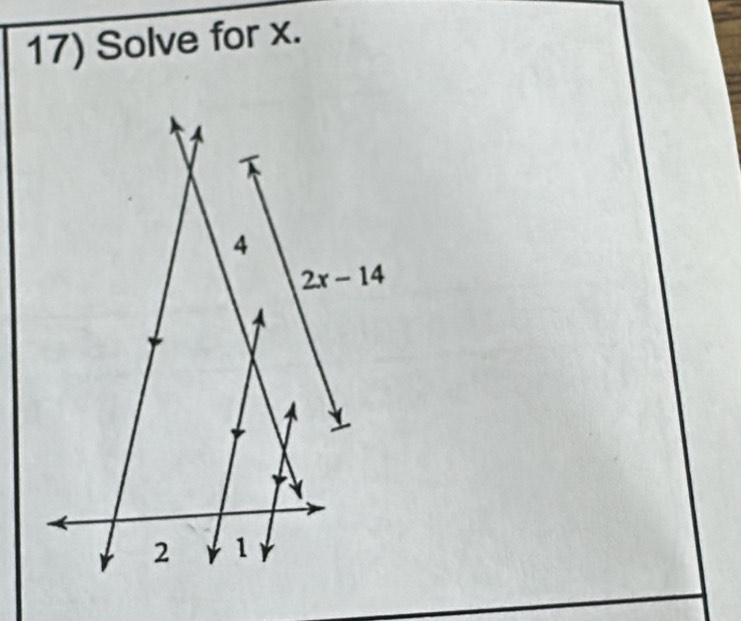 Solve for x.