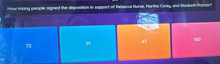 Solved: How many people signed the deposition in support of Rebecca ...