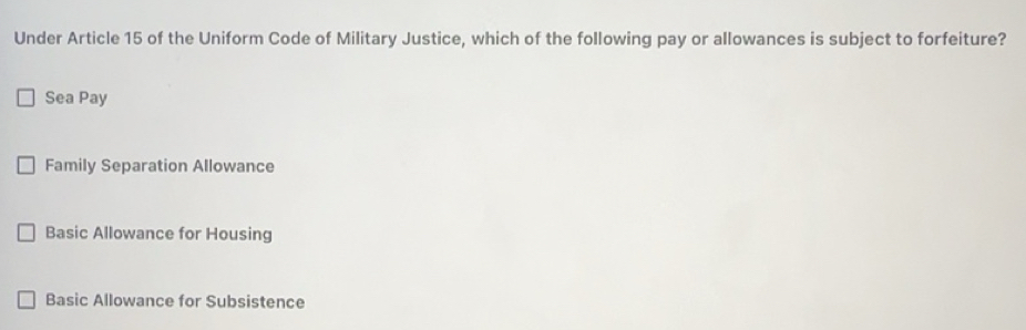 Solved: Under Article 15 of the Uniform Code of Military Justice, which ...