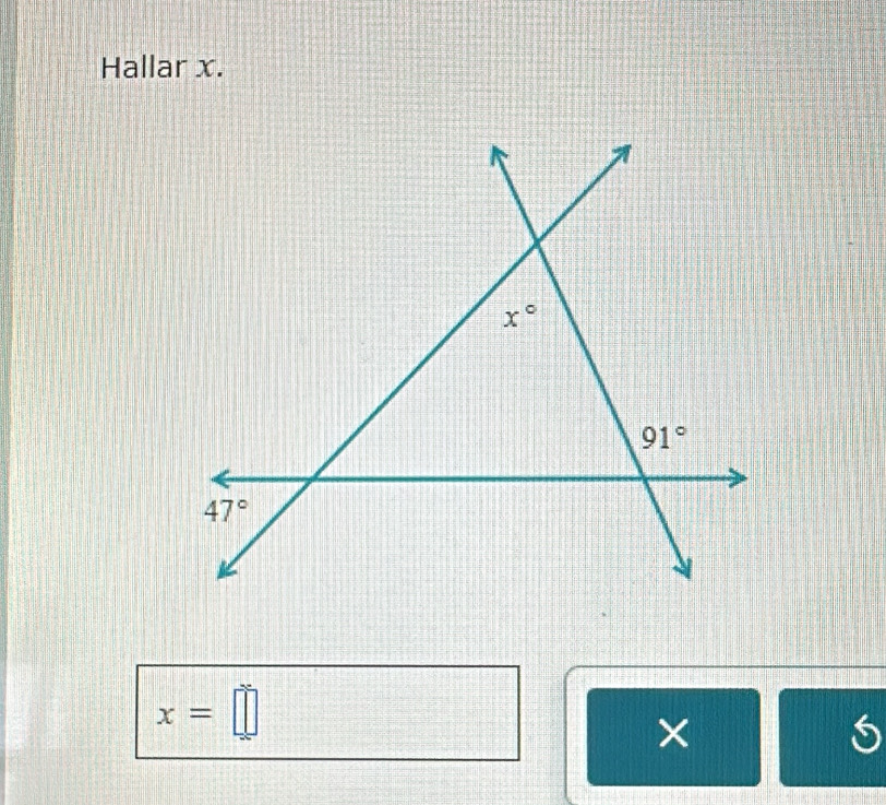 Hallar x.
x=□
×
6