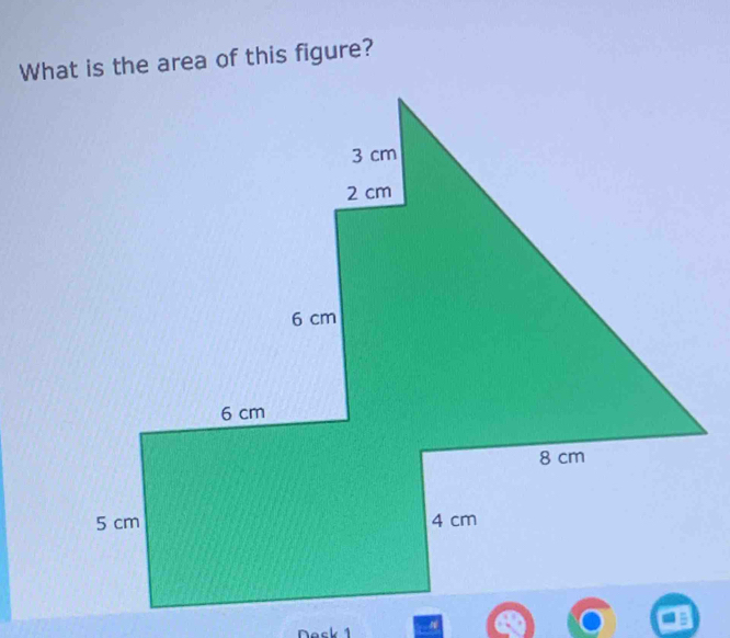 What is the area of this figure? 
Dock 1