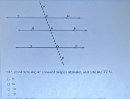 m∠ WPL
18
98
100
102