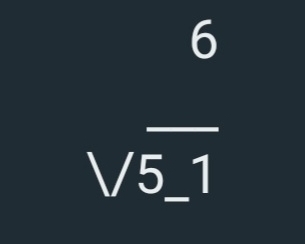 (
sqrt(5.1)
frac D= □ /1 /2