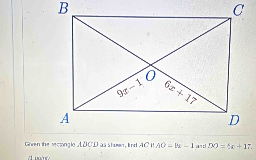 and DO=6x+17.
( point)