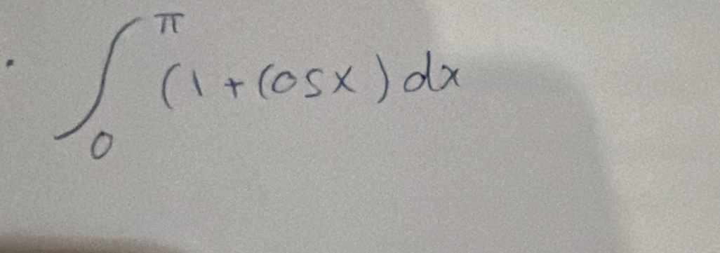 ∈t _0^(π)(1+cos x)dx