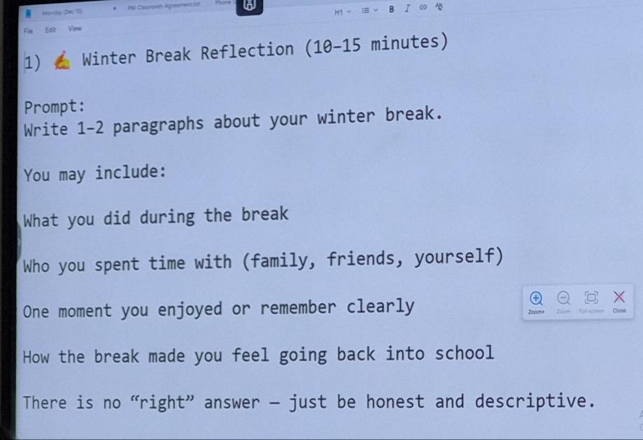 Solved: PM Casroon Agreementbl a I AB H1 - B Edit Vinw 1) Winter Break ...