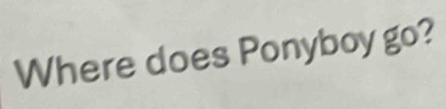 Where does Ponyboy go?