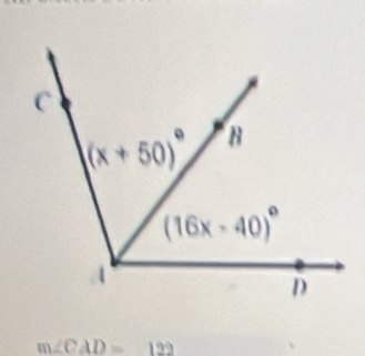 m∠ CAD=122