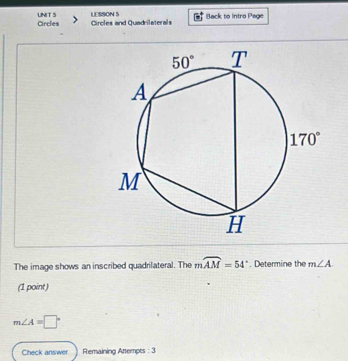 Solved: LESSON 5 Back to intro Page Circles Circles and Quadrilaterals ...