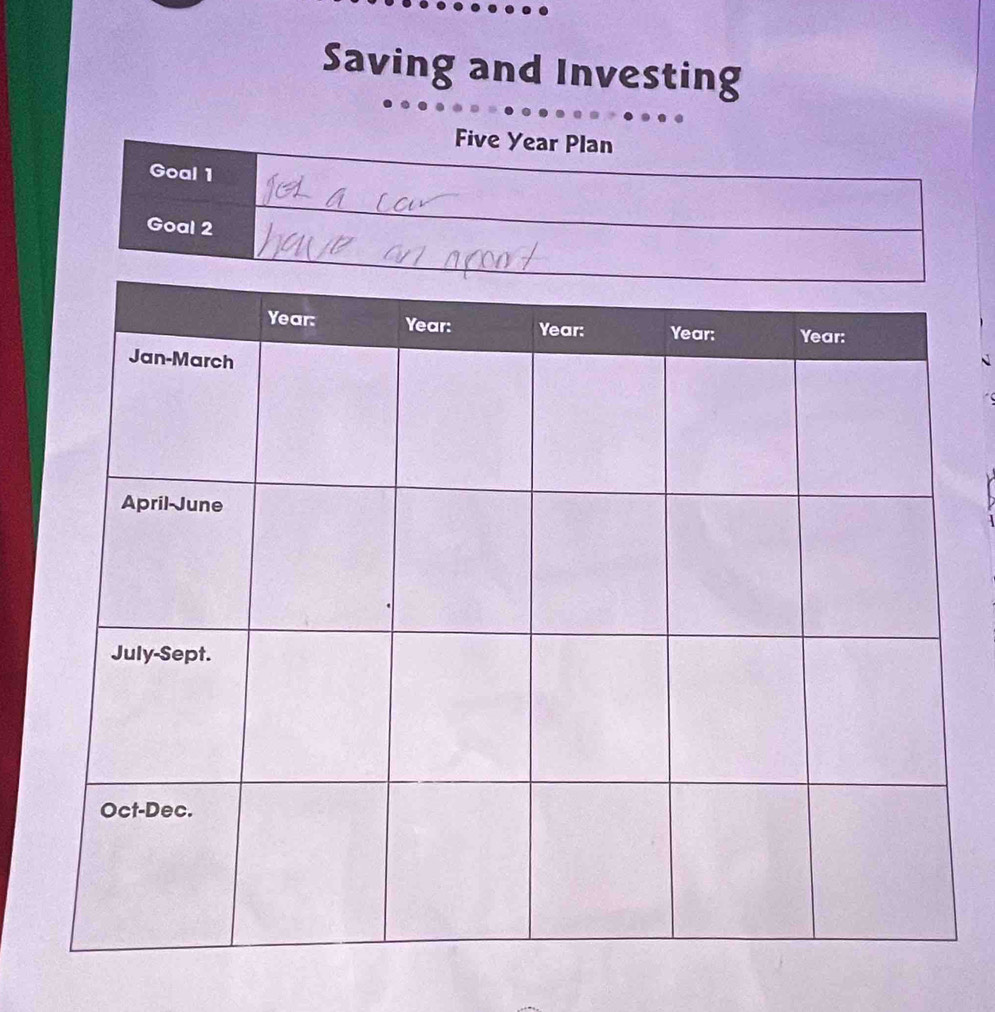 Saving and Investing