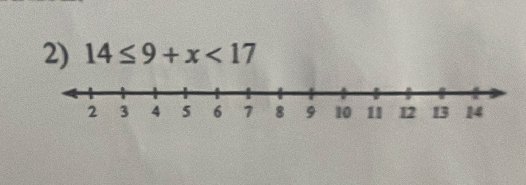 14≤ 9+x<17</tex>